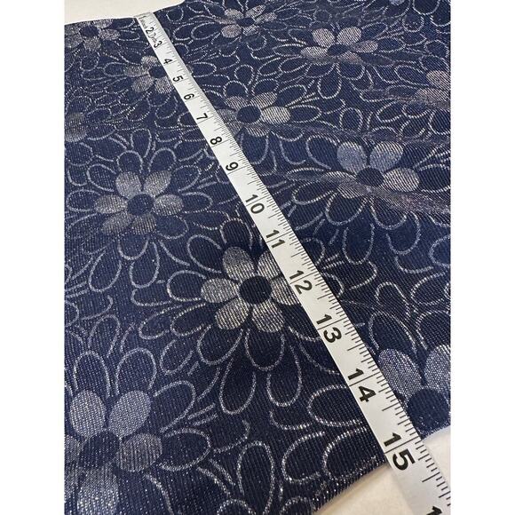 Vintage Night Way Size 10 Dress 90s Y2k Navy Floral Daisy Shimmering Gown Formal - Picture 8 of 12